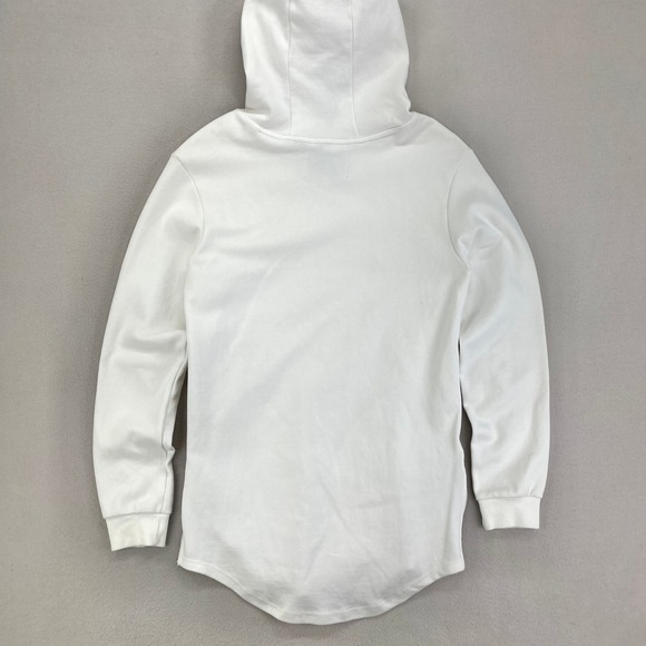 ASRV Hoodie Mens Large White Longline Terry Pullover Gym Athletic Slim-Fit - Picture 6 of 12